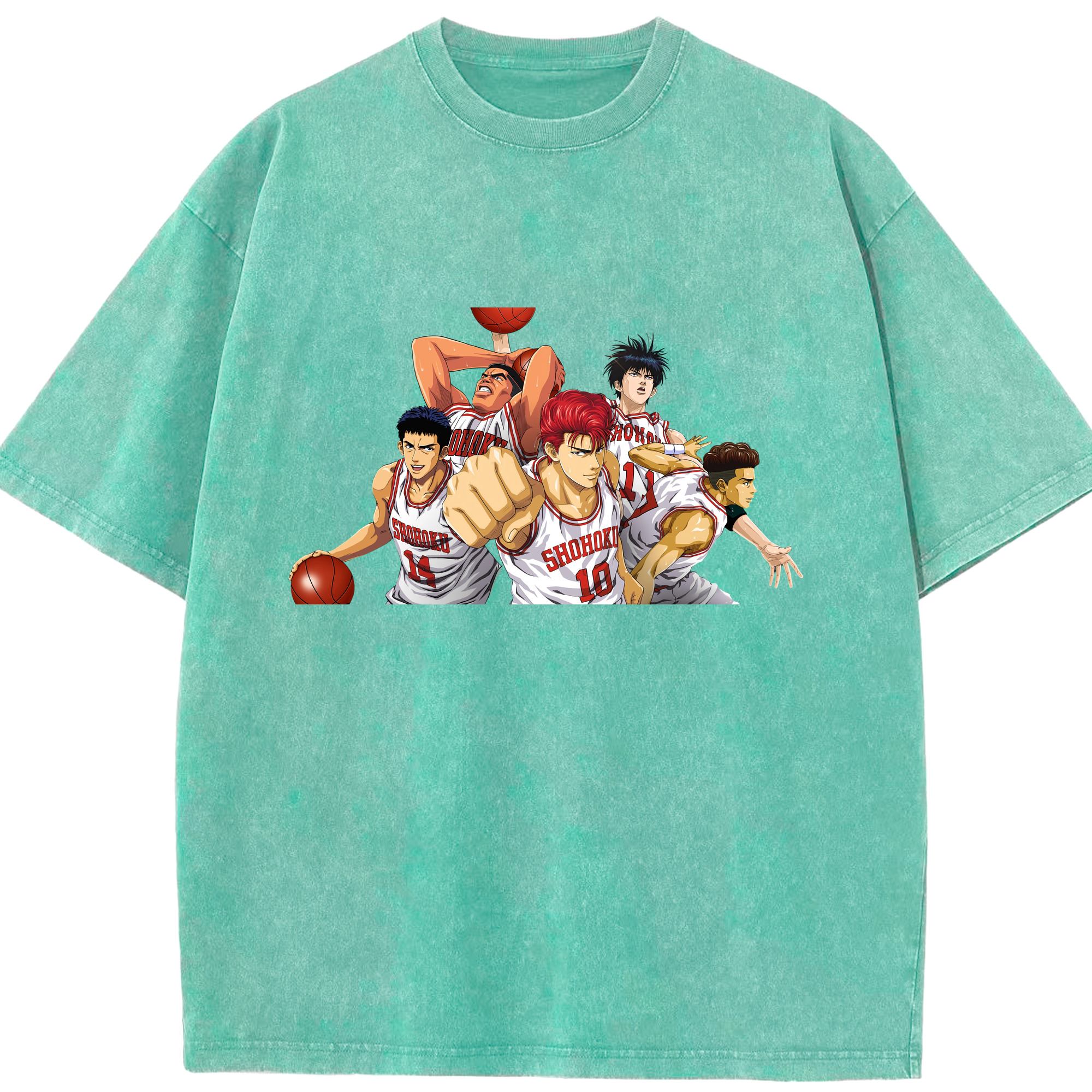 （画像用） SLAM DUNK／スラムダンク 綿100% ヴィンテージ風 半袖Tシャツ（フロントプリント）